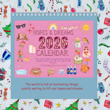 Load image into Gallery viewer, 2026 Hopes & Dreams Flip-Top Desk Calendar – Magical Self-Care Monthly Planner & Keepsake